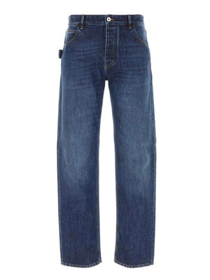 Blue Straight Leg Cotton Jeans for Men - SS24 Collection