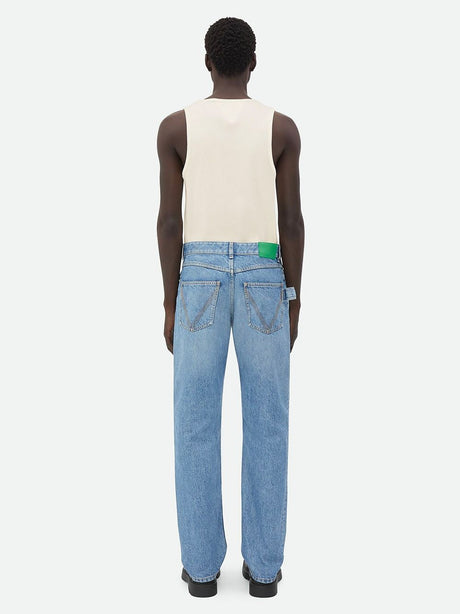 Quần jeans nam màu xanh bằng cotton cho mùa SS24