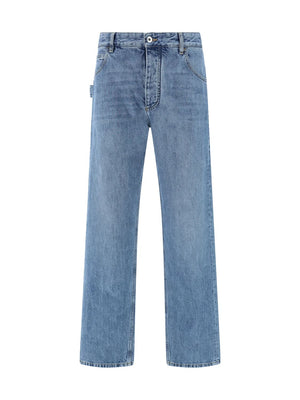 Quần jeans nam màu xanh bằng cotton cho mùa SS24