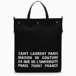 SAINT LAURENT Classic Black Canvas Tote Handbag for Men - FW23 Collection