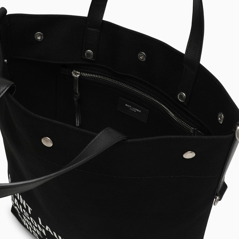 SAINT LAURENT Classic Black Canvas Tote Handbag for Men - FW23 Collection