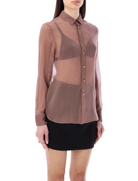 Luxurious Silk Shirt for Women in Pink and Purple