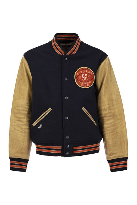 POLO RALPH LAUREN College-Style Jacket with Leather Sleeves