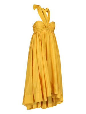 ZIMMERMANN Modern Bohemian Raffia Draped Maxi Dress