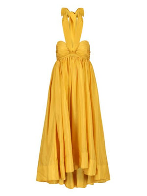 ZIMMERMANN Modern Bohemian Raffia Draped Maxi Dress