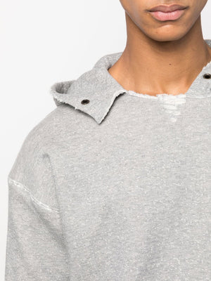 Áo Hoodie Cotton Ấm Áp Màu Xám Cho Nam