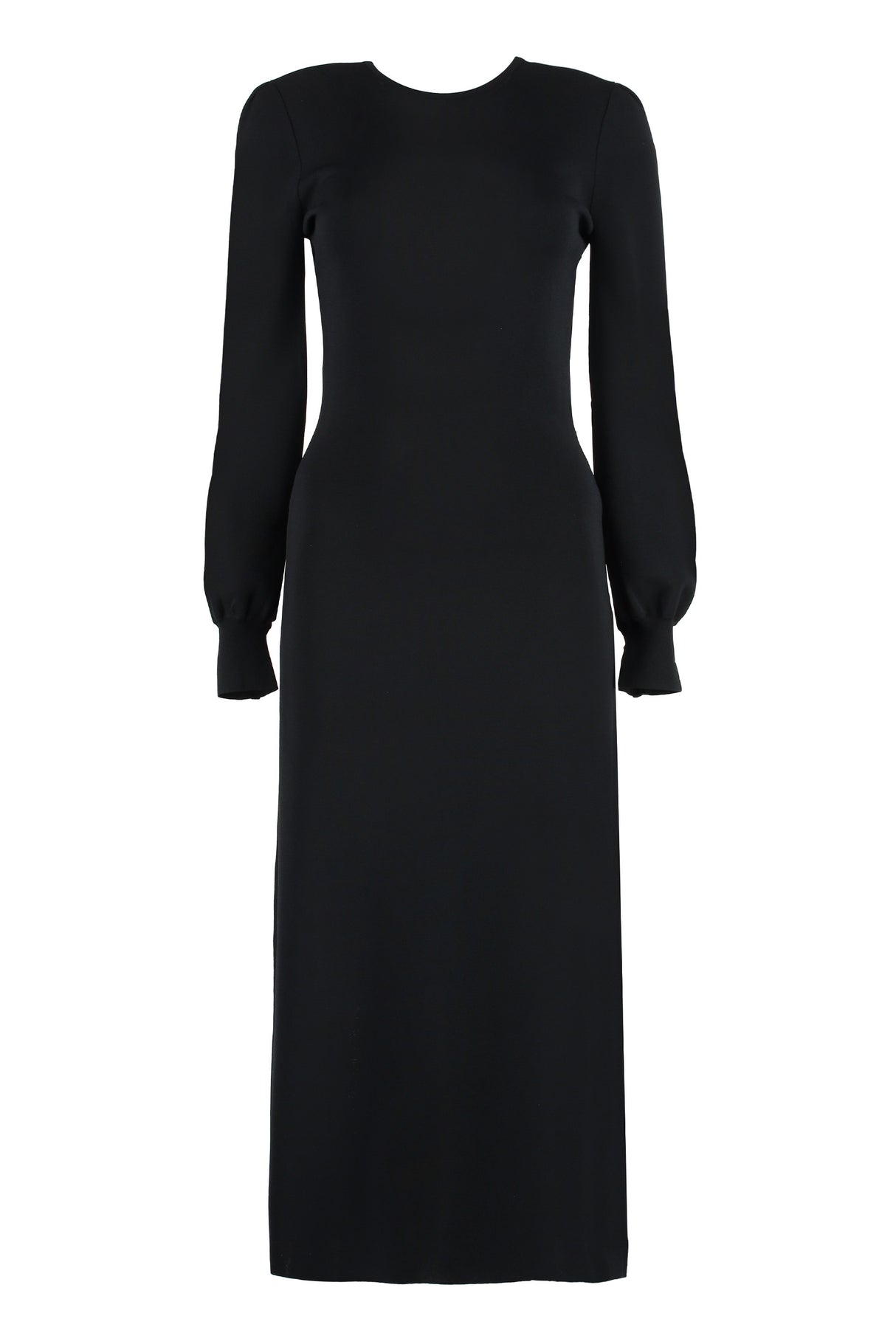 Back Keyhole Flared Dress - Black