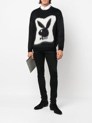 Men's Jacquard Playboy Mohair Knit Sweater