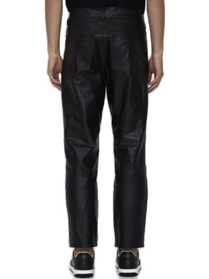 Black Shiny Leather Trousers - Italian Style