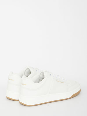 White Leather Lace-Up Sneakers for Women