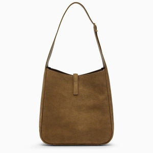 SAINT LAURENT Dark Pistachio Calfskin Shoulder Handbag with YSL Logo and Adjustable Buckle Cover