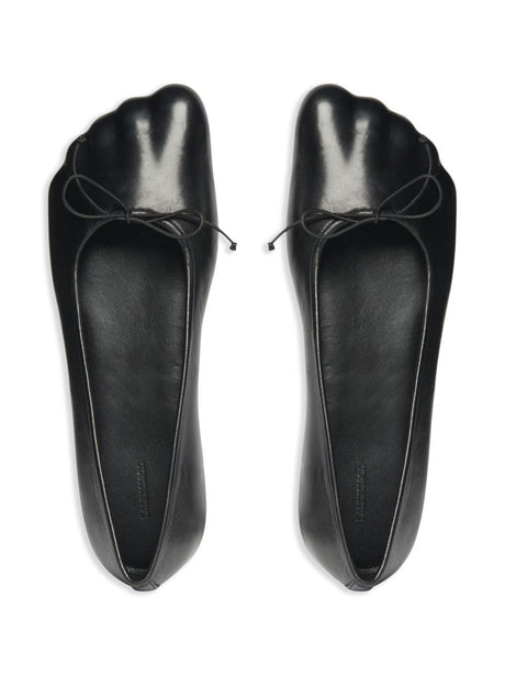 BALENCIAGA Elegant Black Leather Ballerina Flats for Women