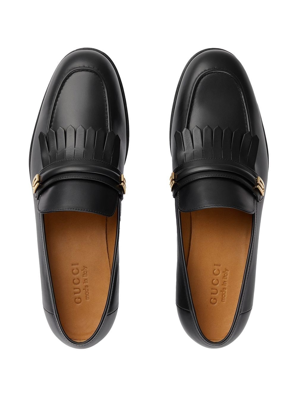 GUCCI Men's Black Leather Moccasin Shoes for SS23