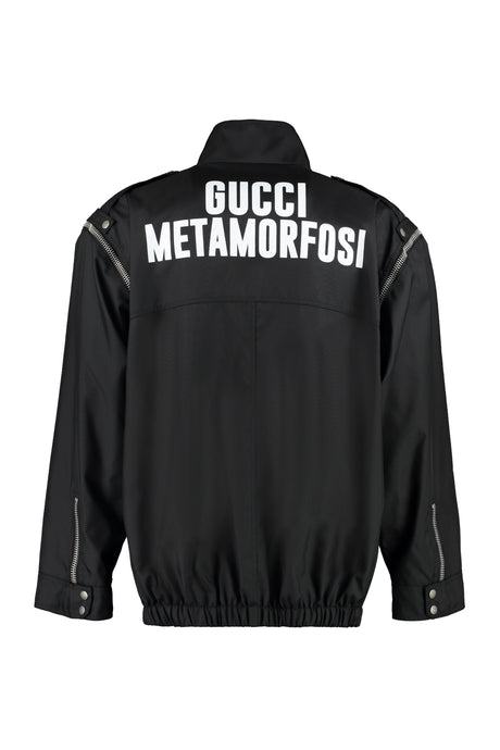 GUCCI Men's Black Techno Fabric Jacket for SS23
