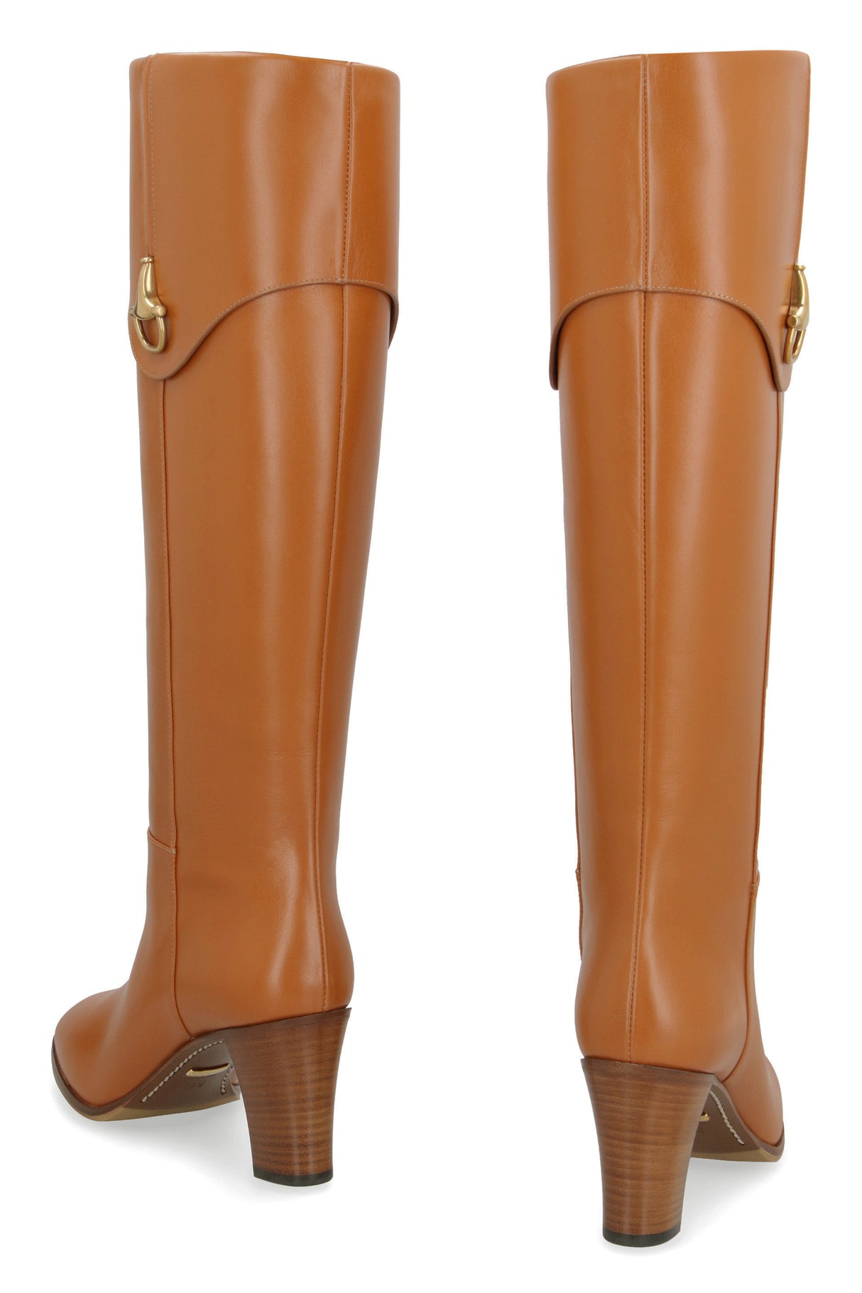 Saddle Brown Leather Knee-Boots for Women - SS24 Collection