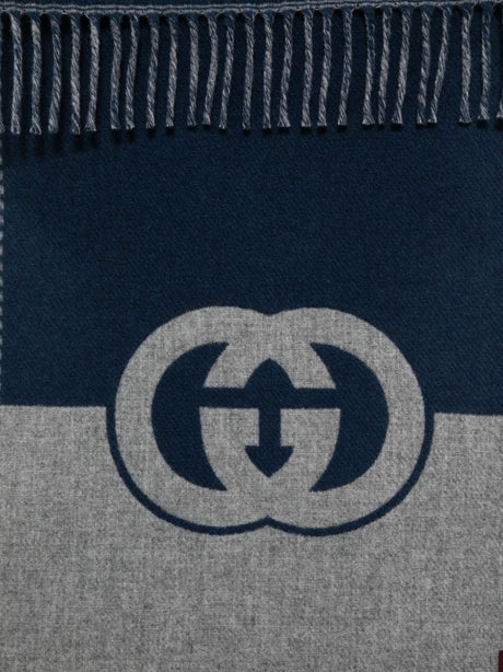 GUCCI Signature Logo Wool Scarf - Rectangle Shape