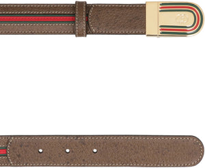 حزام جلد بني للرجال- ارتفاع الحزام 3 سم، قفل 5.5x3 سم - مجموعة SS23