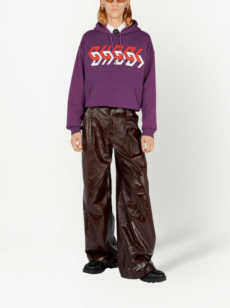 GUCCI Mens Purple Printed Hoodie for SS23