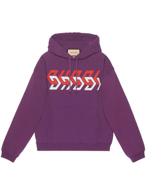 GUCCI Mens Purple Printed Hoodie for SS23