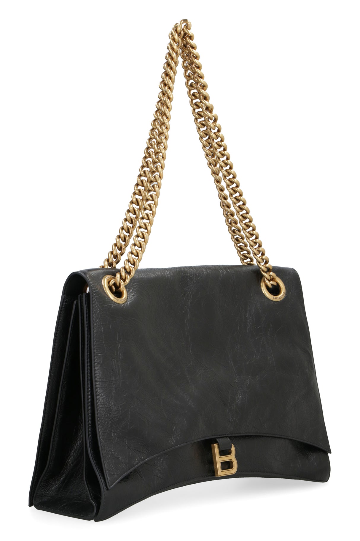 Large Black Crush Handbag for Women