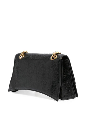 BALENCIAGA Black Crushed Calf Ag Crossbody Bag for Women