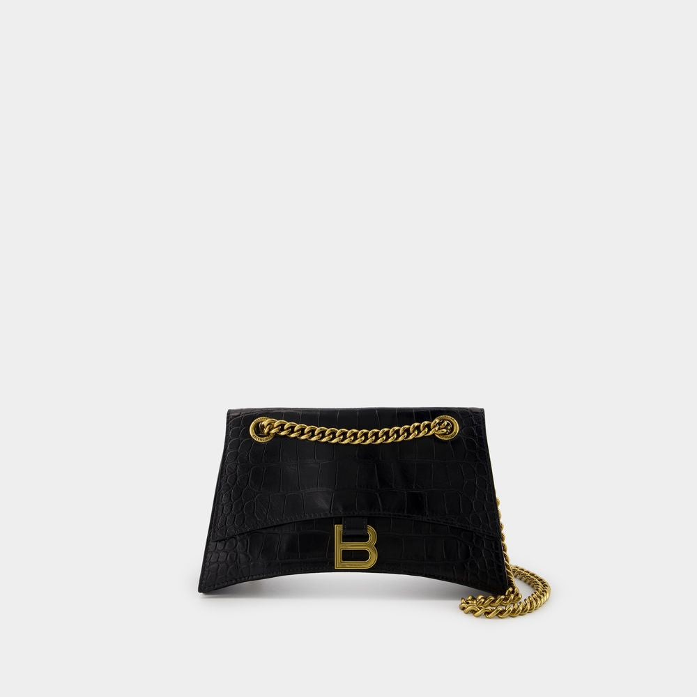 BALENCIAGA Elegant Mini Crush Chain Shoulder Bag