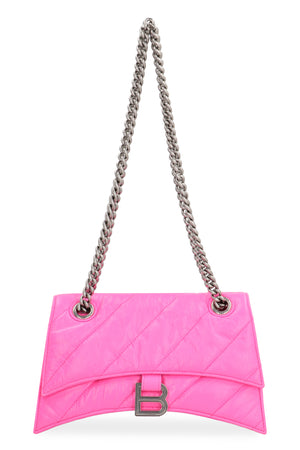 Fuchsia Quilted Leather Handbag with Sliding Chain Strap