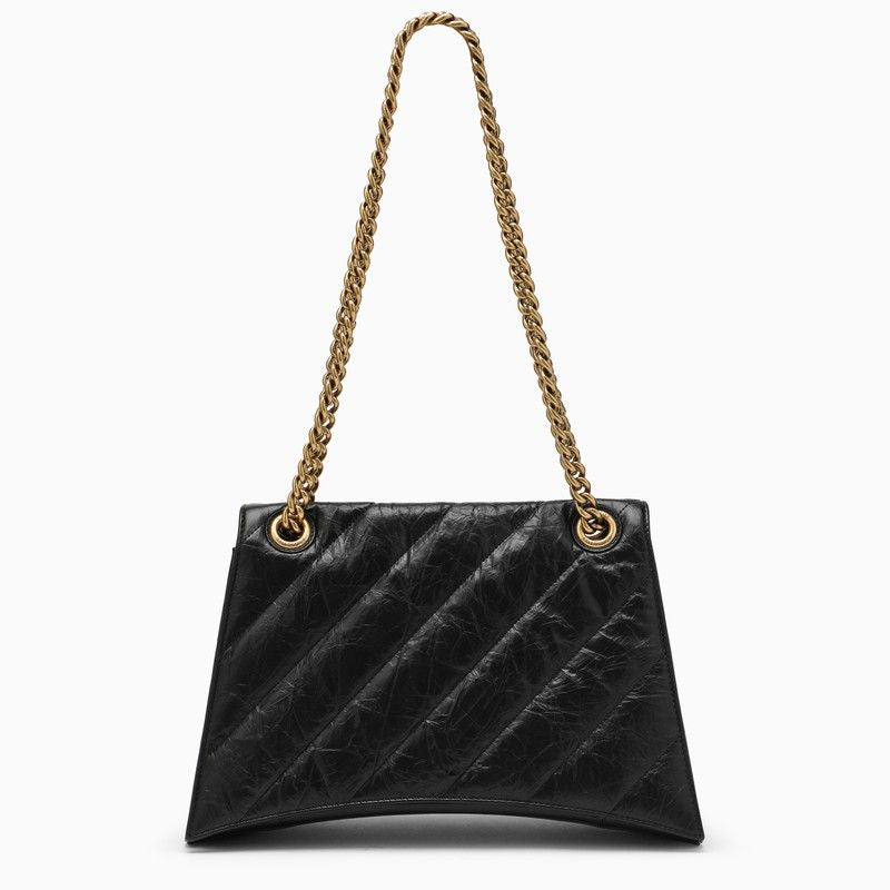 BALENCIAGA Quilted Crossbody Bag for Women in Black | Medium Crush Handbag with Chain