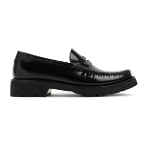 SAINT LAURENT Black Monogram Classic Moccasin for Women