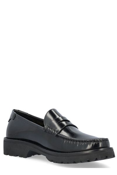 SAINT LAURENT Black Monogram Classic Moccasin for Women