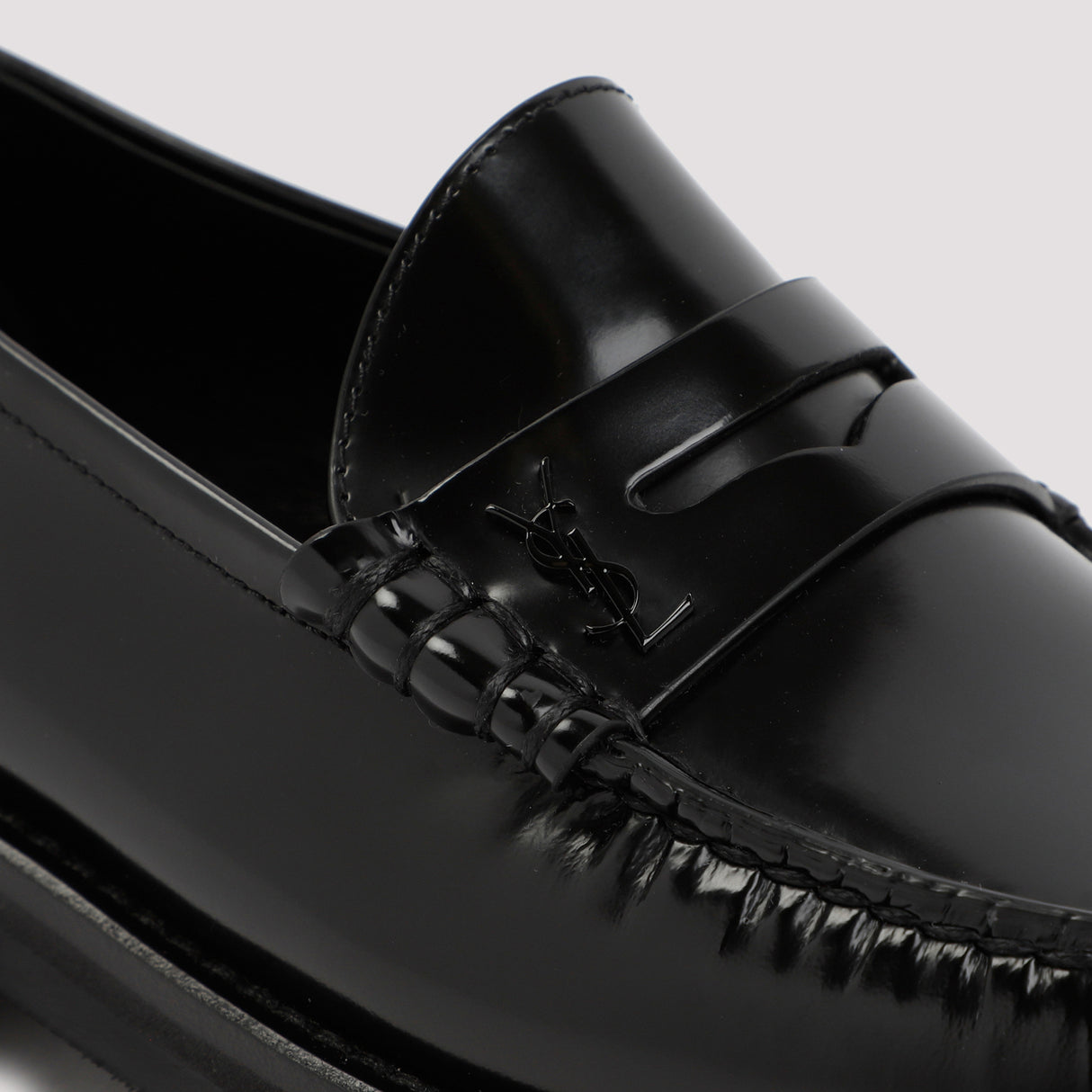 SAINT LAURENT Black Monogram Classic Moccasin for Women