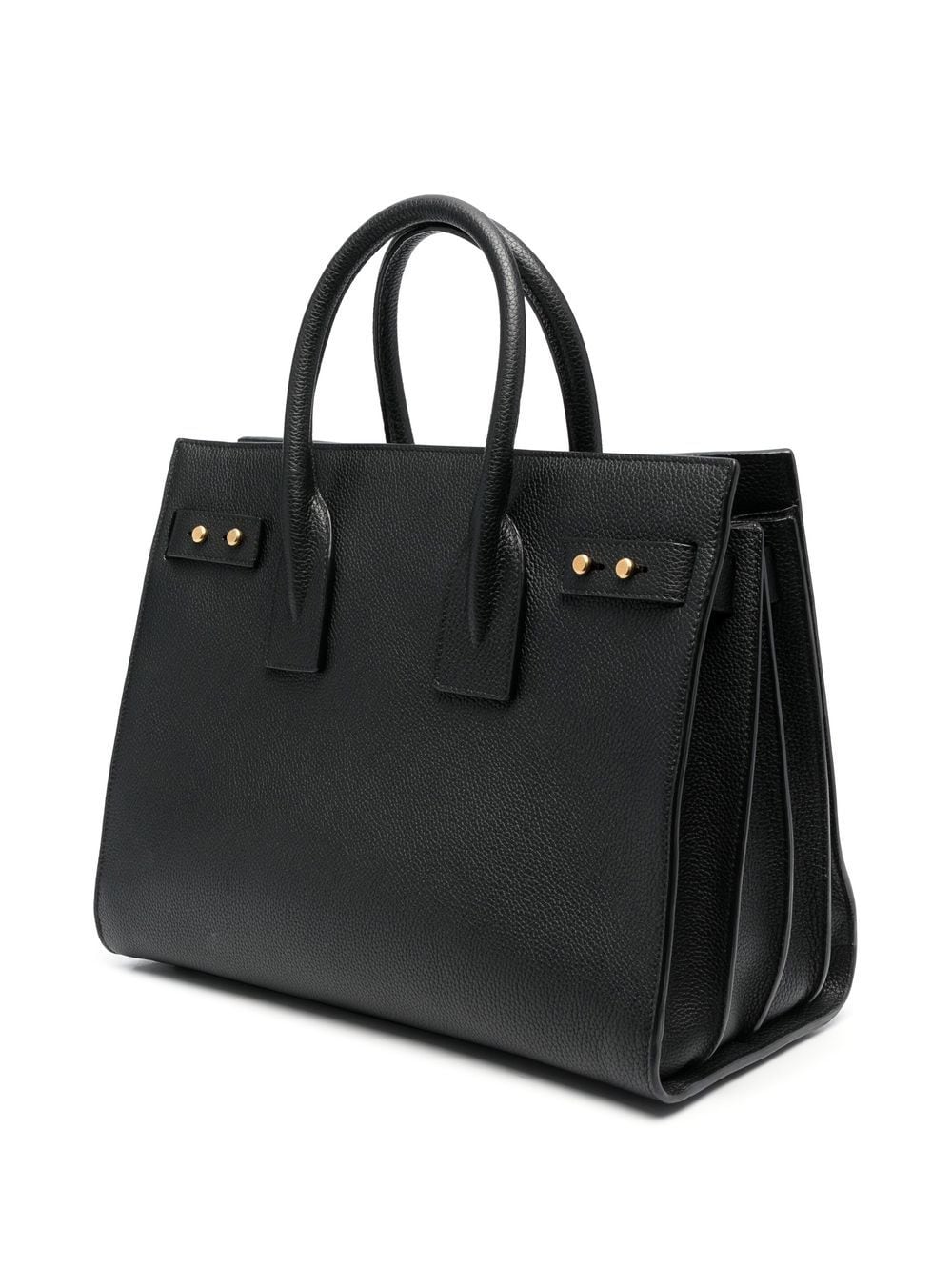 Structured Leather Black Tote Handbag