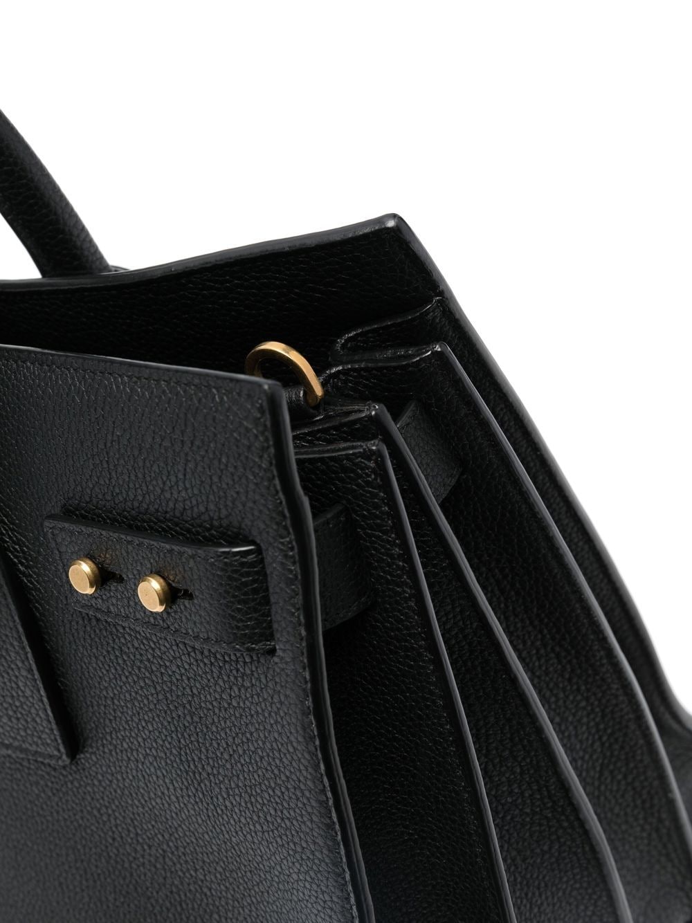 Structured Leather Black Tote Handbag