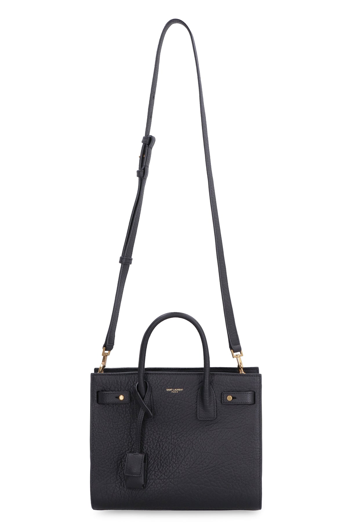 SAINT LAURENT Grainy Leather Top-Handle Handbag in Black for Women