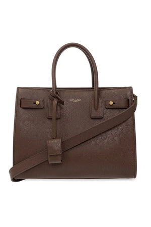 SAINT LAURENT Beige Leather Tote Handbag for Women - SS24