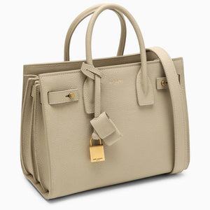 SAINT LAURENT Beige Leather Tote Handbag for Women - SS24