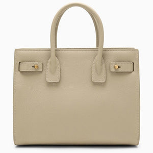 SAINT LAURENT Beige Leather Tote Handbag for Women - SS24