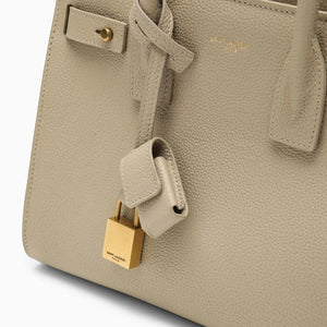 SAINT LAURENT Beige Leather Tote Handbag for Women - SS24