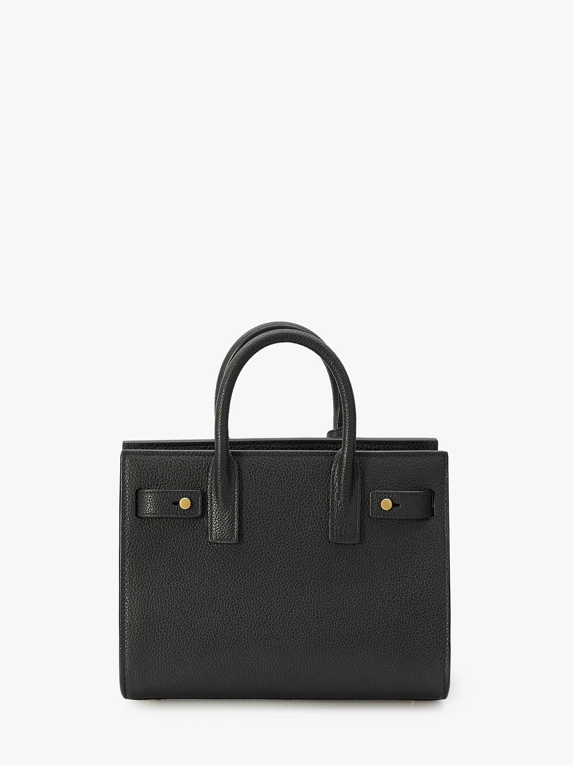 SAINT LAURENT Black Nano Handbag with Detachable Padlock and Top-Handle