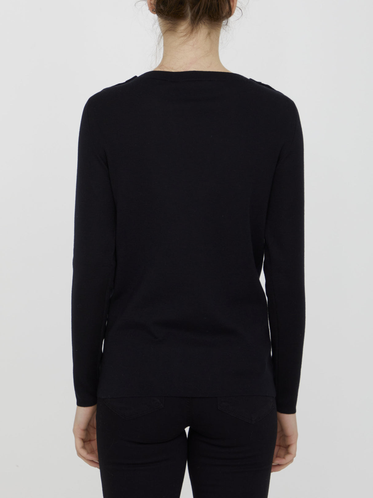 GUCCI Black Cashmere Sweater with Buttoned Placket for Women - SS23 Collection