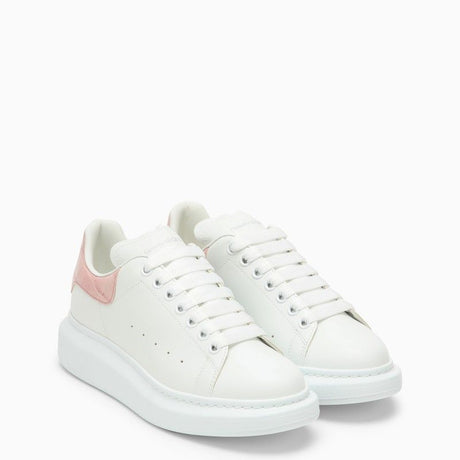 ALEXANDER MCQUEEN White and Clay Oversized Crocodile Effect Low-top Sneakers for Women