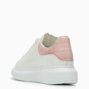 White & Clay Leather Low-Top Sneakers for Women