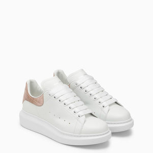 White & Clay Leather Low-Top Sneakers for Women