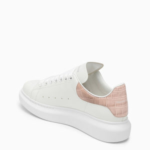 White & Clay Leather Low-Top Sneakers for Women