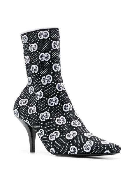 GUCCI Women's Black and White GG Bootie for SS23