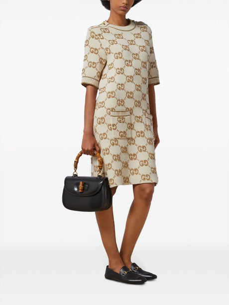 GUCCI Beige Wool Mini-Dress for Women - SS24 Collection