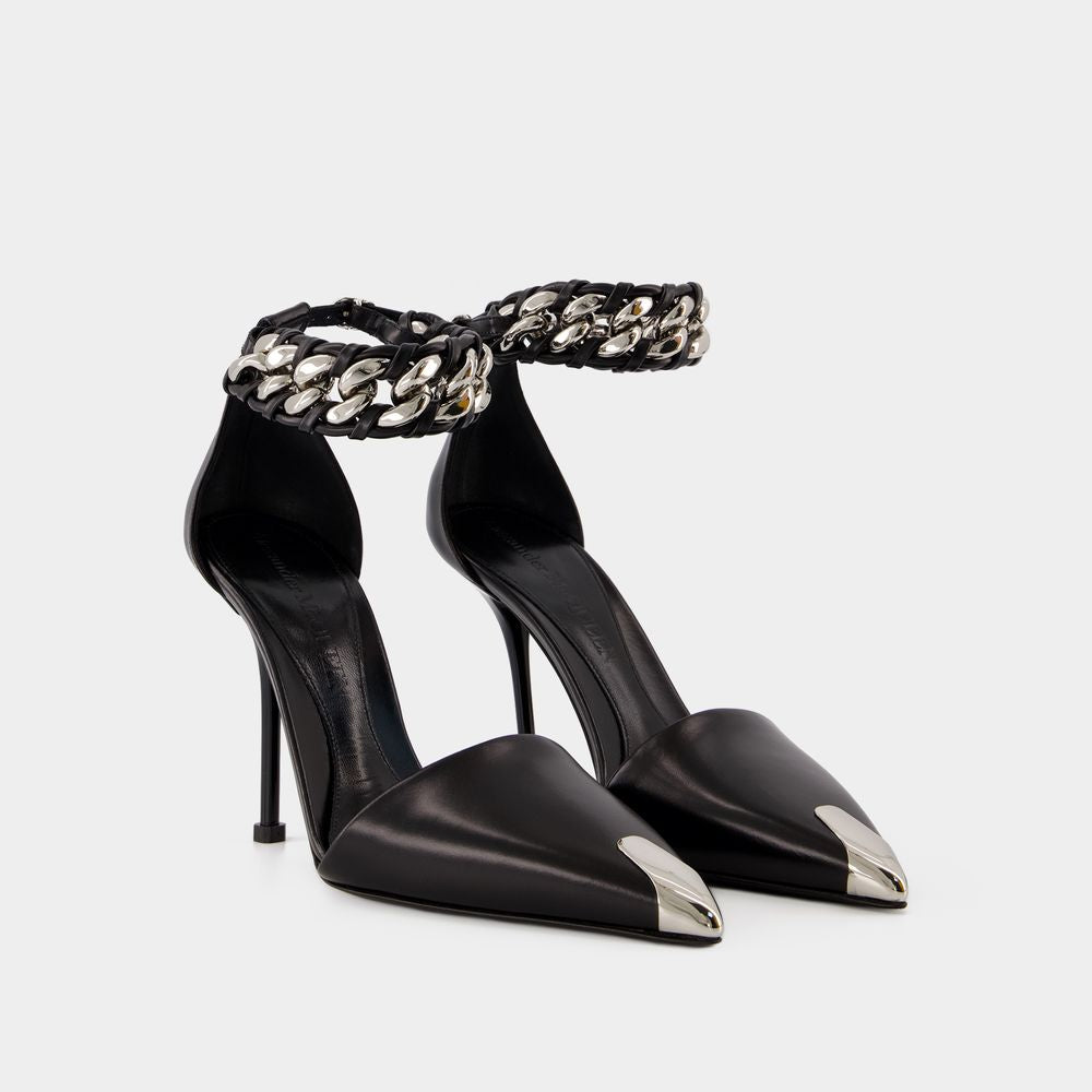 ALEXANDER MCQUEEN Black Punk Pumps for Women - SS23 Collection