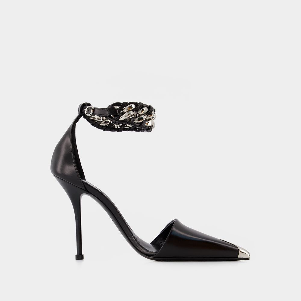 ALEXANDER MCQUEEN Black Punk Pumps for Women - SS23 Collection