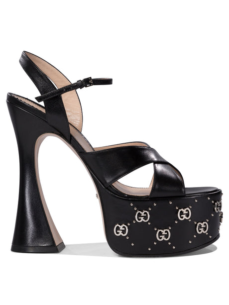 GUCCI Interlocking G Embellished Heeled Sandals