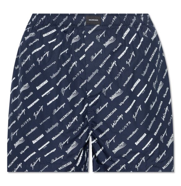 Marine-Colored Raffia Shorts for Men by Balenciaga